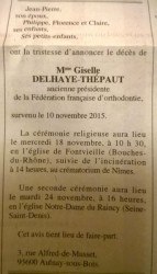 Faire part paru dans Le Monde