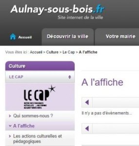 Jusqu'au 12 janvier 2016 le site de la ville indiquait qu'il n'y avait plus de programmation au CAP